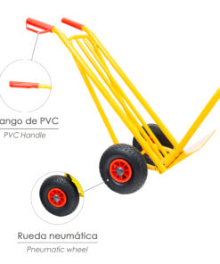 Carretilla Almacen / Sacos  Con Pala Abatible Ruedas Neumáticas Llantas de plástico