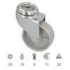 Rueda Domestica Ø 50 mm. Agujero Pasante Ø 8 mm.