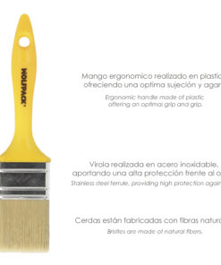 Paletina Profesional Cerda Blanca Ancho 20 mm. Cerdas Naturales Mango Plastico Ergonomico