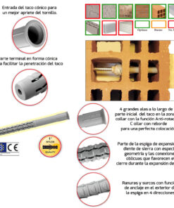 Taco Wolfpack Con Tirafondo Torx MU-XL 10 x 120 mm. (Caja de 50 piezas)