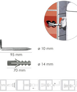 Kit Sanitario Alcayata Con Taco Expansión Ø 14 x 70 mm. Fijación Calentadores / Termos De Agua