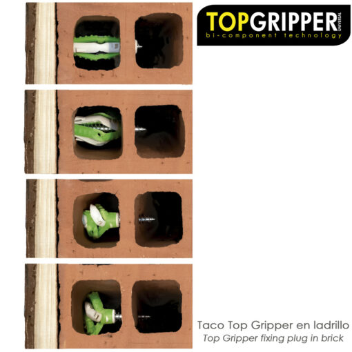Blister Tacos Topgripper Bimaterial Con Tornillos Ø 6 mm. 30 Piezas Taco Anclaje Universal