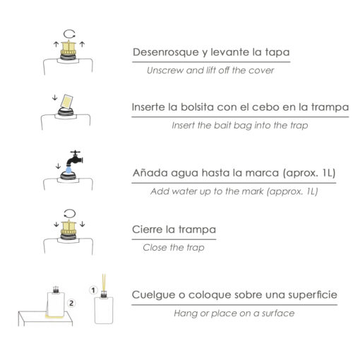 Trampa Exterior Para Moscas Reutilizable (5 Unidades).