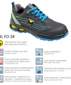 Deportiva Seg. Maurer S3L Modelo Lapis Antideslizante con suela y puntera antiperforación Resistente a los Hidrocarburos Nº 46.