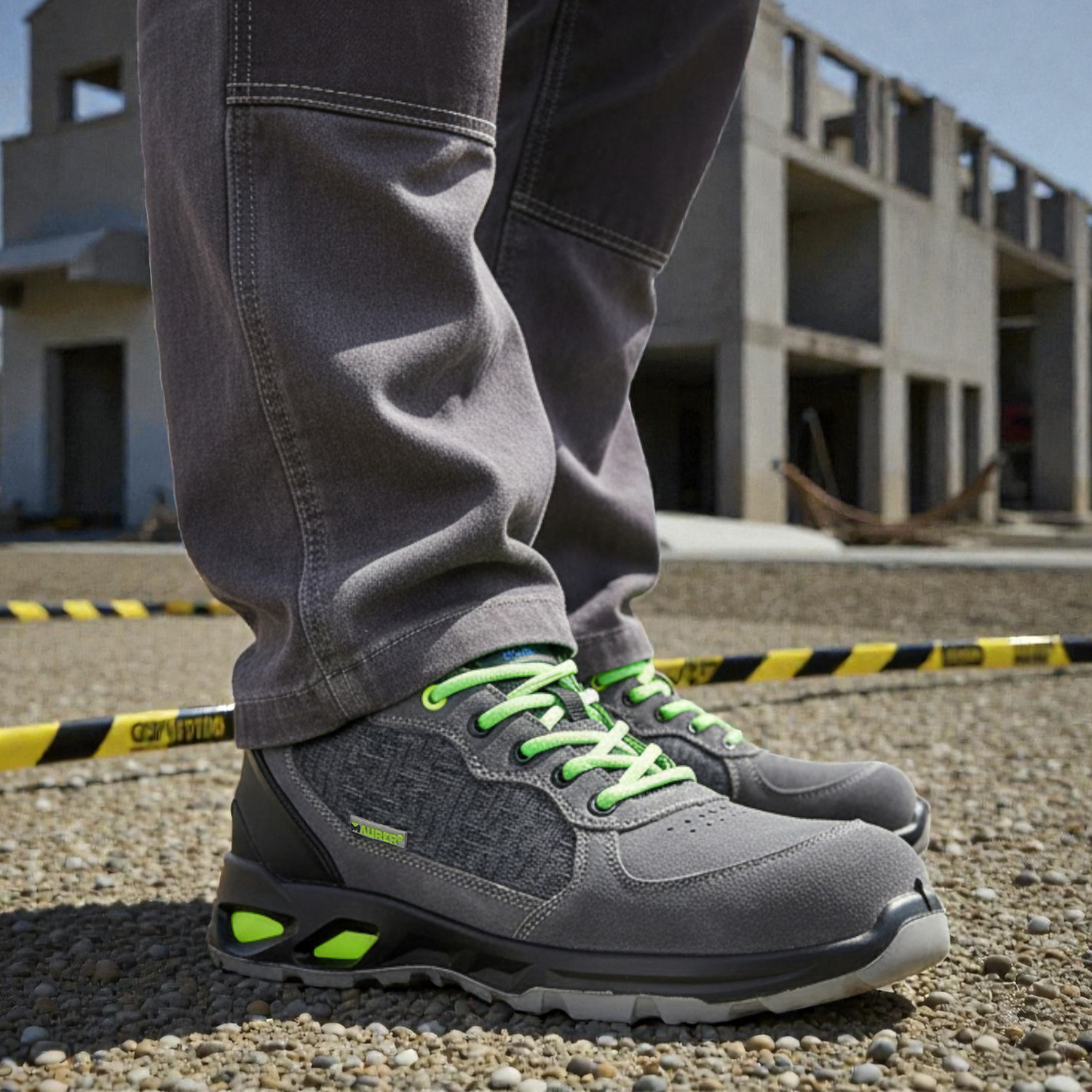 Zapatos Seguridad Maurer S1 Modelo Arlaz Antideslizante con Suela Composite y Resistencia a los Hidrocarburos. Talla 45.