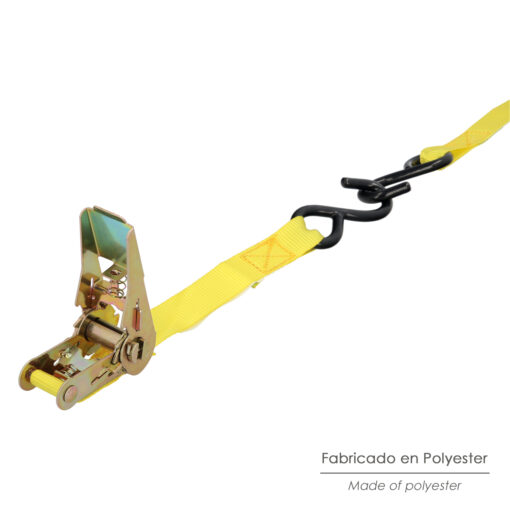 Cinta De Amarre Con Ratchet 4 metros x 25 mm. Trinquete Metalico Automatico