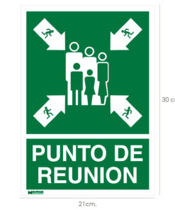 Cartel Informativo Punto De Reunion 30x21 cm.