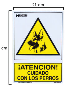 Cartel Cuidado Con Los Perros 30x21 cm.