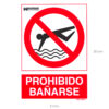 Cartel Prohibido Bañarse 30x21 cm.