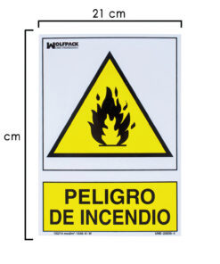 Cartel Peligro De Incendio 30x21 cm.