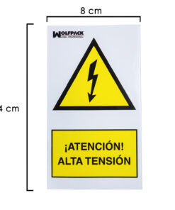 Cartel Adhesivo Alta Tension 140x80 cm.