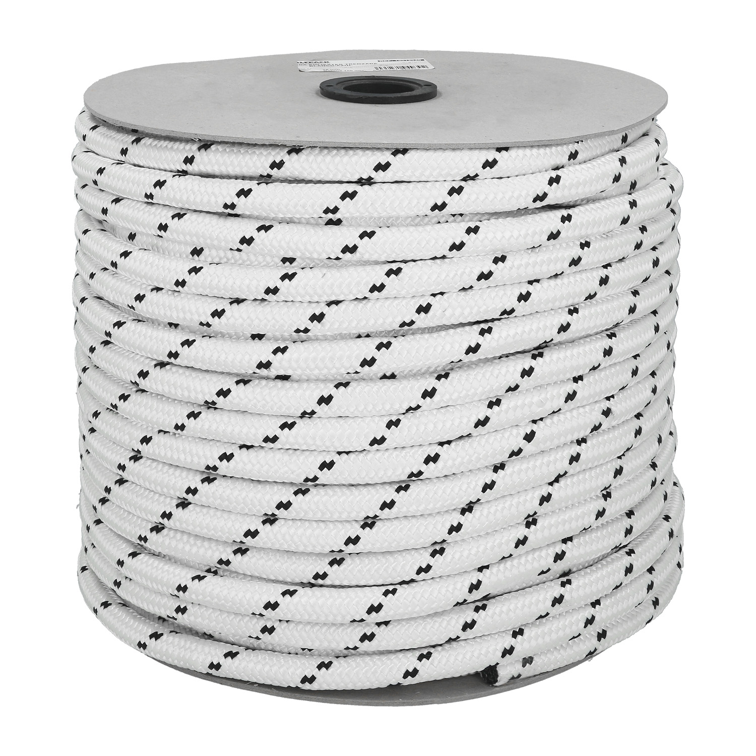 Cuerda Poliester Trenzada Blanca / Azul 4 mm. Bobina 200 m.