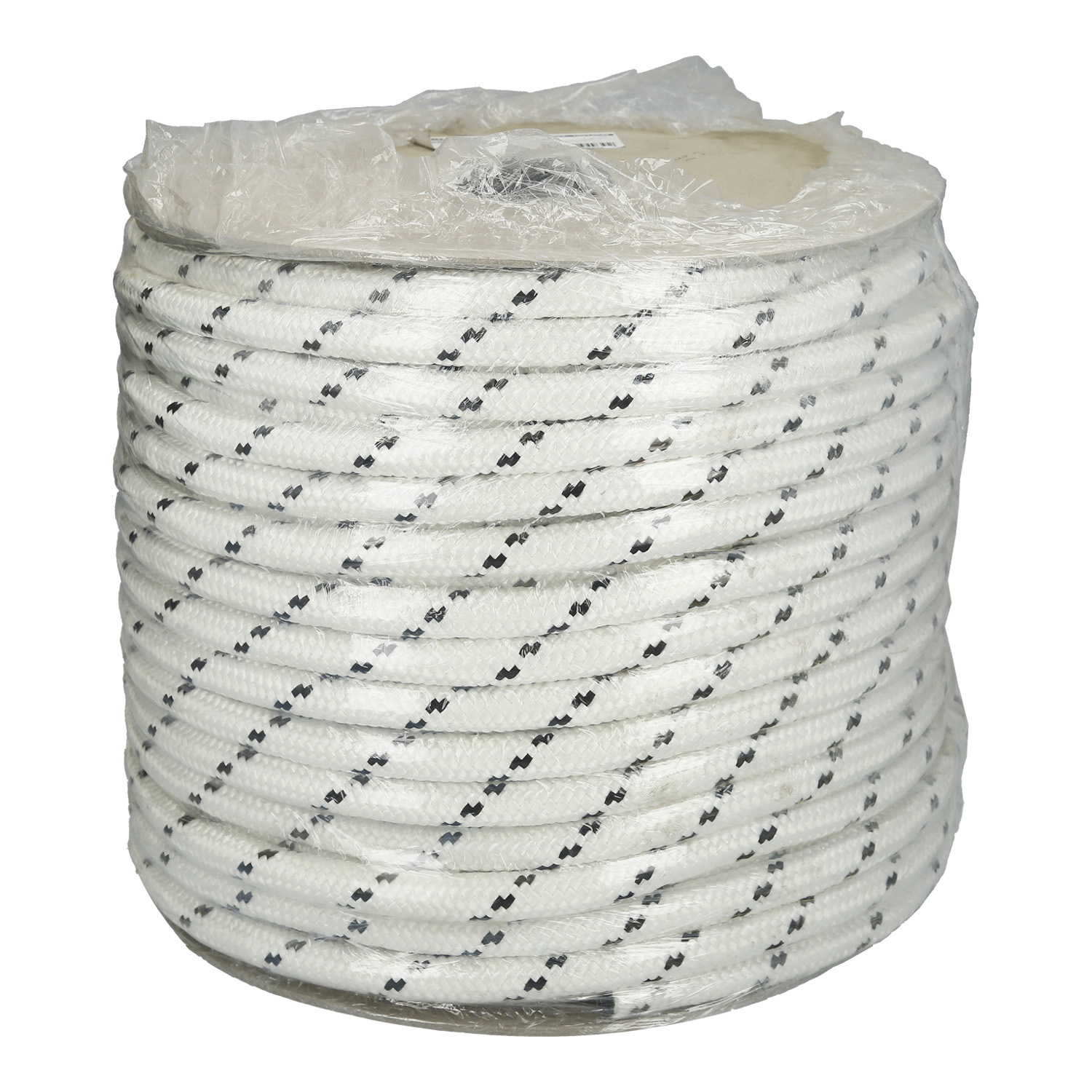 Cuerda Poliester Trenzada Blanca / Azul 4 mm. Bobina 200 m.