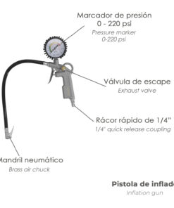 Kit Accesorios Para Compresor 3 Piezas Con Enganche Rapido