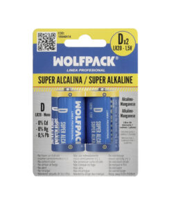 Pila Wolfpack Alcalina D - LR20 (Blister 2 Piezas)