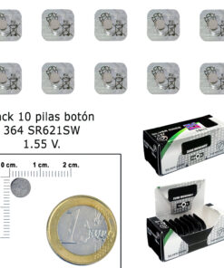 Pila Boton Oxido De Plata 364 / SR621SW (Caja 10 Pilas)
