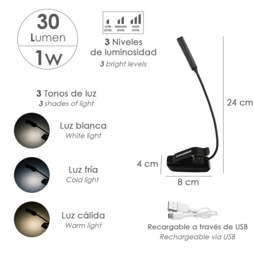 3 Tonos De Luz y 3 Niveles De Luminosidad