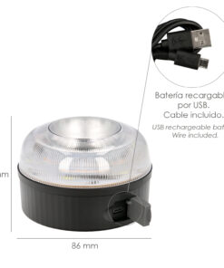 Luz Led Emergencia Coche V16 Baliza Luminosa Hologada Recargable USB