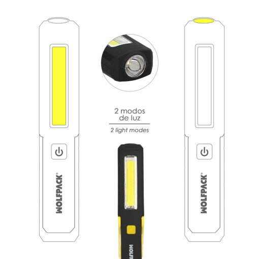 Linterna LED Multifunción Tipo Boligrafo Recargable (900 mAh) 200 Lumenes Con Iman