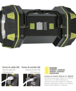 Linterna Led Multiusos 3 En 1 Recargable 400 Lumenes