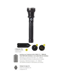 Linterna Led Aluminio Recargable 1500 Lumenes