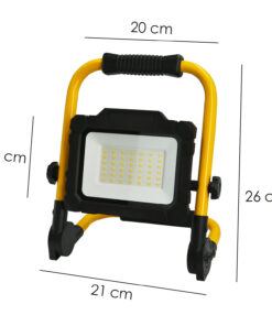 Foco Led Plano 30 Watt. Luz Blanca 4000º K IP 65 3300 Lumenes Con Asa de Transporte