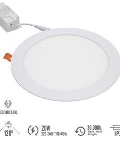 Downlight Led Empotrar 20 Watt 1800 Lumenes 6000K