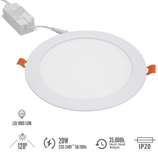 Downlight Led Empotrar 20 Watt 1800 Lumenes 4500K