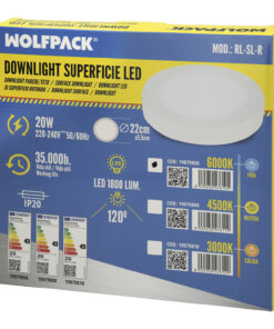 Downlight Superficie Led 20 Watt 1800 Lumenes 6000K