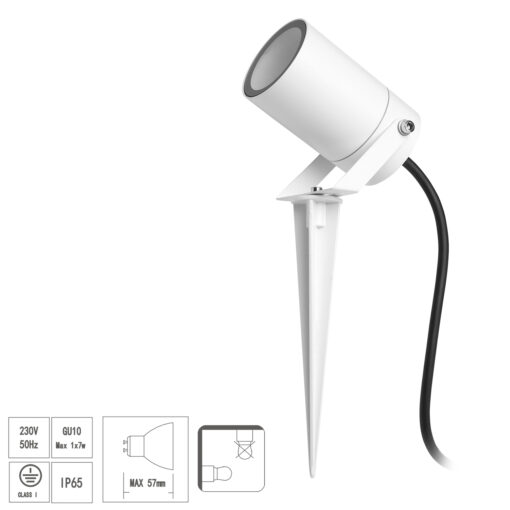 Foco Jardin Con Pincho Blanco GU10 IP65