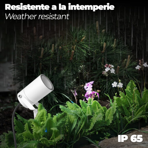 Foco Jardin Con Pincho Blanco GU10 IP65