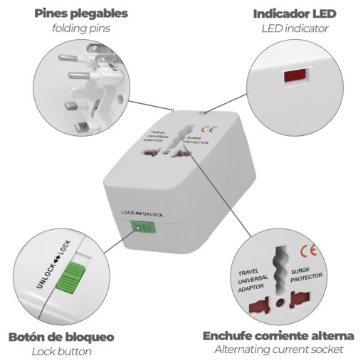 Adaptador Viaje Kit Universal