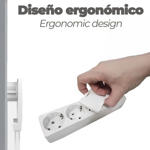 Clavija Enchufe Ultraplano 7 mm. con Asas De Extraccion 16 A - 250 V. Tras Muebles