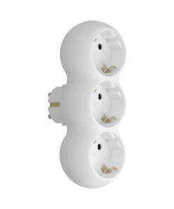 Adaptador Triple Schuko Recto 16A. 250V.