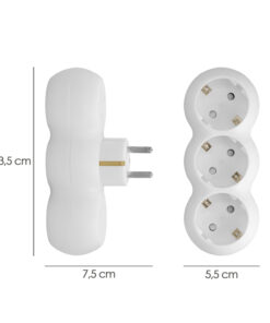 Adaptador Triple Schuko Recto 16A. 250V.