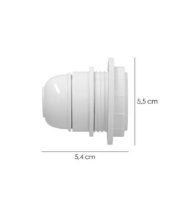 Portalamparas 4 A. E-27 Con Rosca + Arandela Blanco