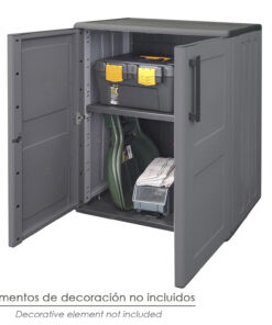 Armario Resina Bajo  68x37x84 cm. Color gris oscuro.