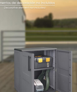 Armario Resina Bajo  68x37x84 cm. Color gris oscuro.