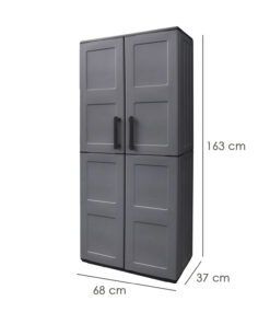 Armario Resina Alto 68x37x169 cm. Color Gris Oscuro
