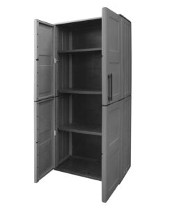 Armario Resina Alto 68x37x169 cm. Color Gris Oscuro