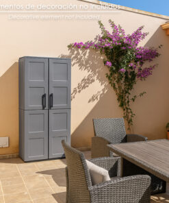 Armario Resina Alto 68x37x169 cm. Color Gris Oscuro