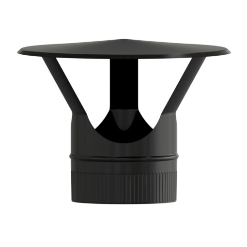 Sombrero Estufa Vitrificado Negro Ø 150 mm. Sombrero Tubo Chimenea