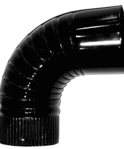 Codo Estufa Color Negro Vitrificado de 150 mm. 90°.