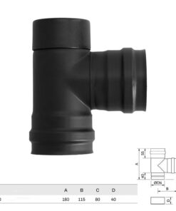 Te con Tapa Estufa Pellet Vitrificado Ø80 Mm  90°