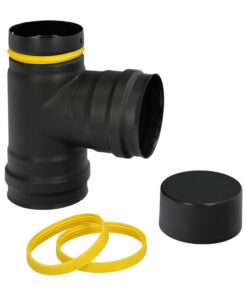 Te con Tapa Estufa Pellet Vitrificado Ø80 Mm  90°