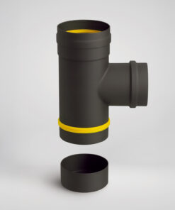 Te con Tapa Estufa Pellet Vitrificado Ø80 Mm  90°