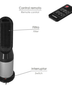 Termoventilador Ceramico Oscilante Con Mando 1.300 / 2.000 Watt. Temporizador 12 Horas.