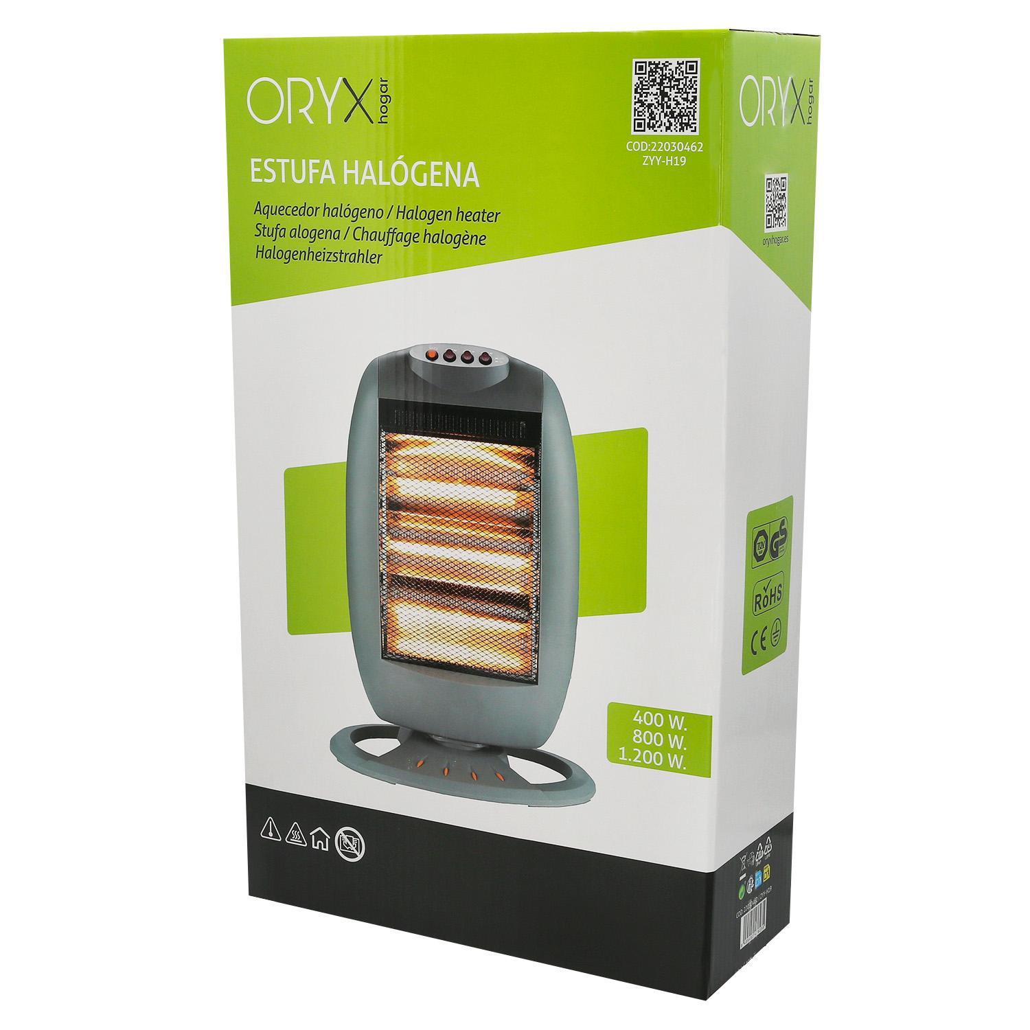 Estufa Halogena Oscilante 400 / 800 / 1200 W