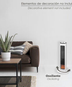 Calefactor Ceramico PTC Torre Efecto Llama 2000 Watt. Oscilante. Termoventilador Electrico