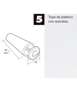 Tope Persiana Con Tornillo 40 mm. Blanco